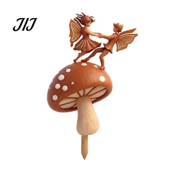 Decorative Outdoor Yard Art Metal Garden Stake, Cute Frog Lotus Leaf/Mushroom/Birds On Tree Branch Gardening Gifts for Women Sign, Lawn Ornament
