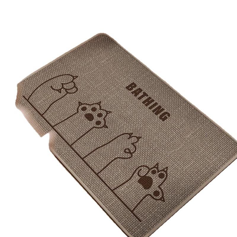 Linen Woven Bathroom Non-Slip Foot Mat, Bathroom Door Absorbent Floor Mat, Bathroom Shower Room Dirt-Resistant Carpet