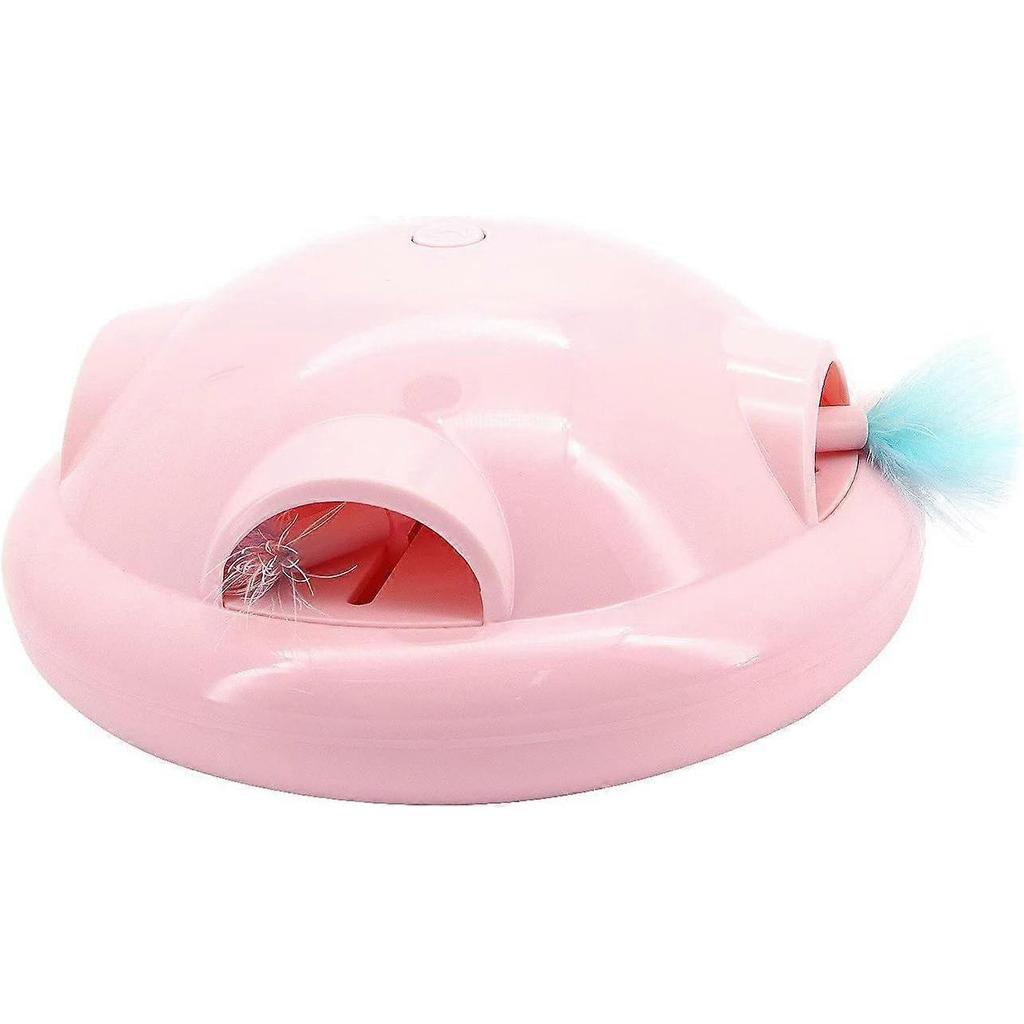 Jouet Pour Chat D'intrieur - Jouet  Plumes Interactif - Jouet Rotatif Intelligent - Avec Lumire LED Couleur - Commande Vocale Intelligente (rose)