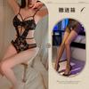 Hollow and Thin Sexy Underwear Sexy Onesie Temptation Strap Perspective Lace Free Purple