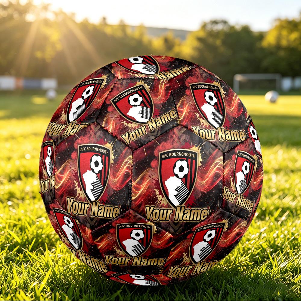 Personalized Size 5 Football Bournemouth Football Pattern Outdoor Game Sports Ball Gift