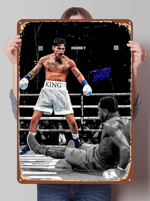Ryan Garcia Boxer Metal Signs Aesthetic Room Decor Men Custom Boxing Poster Tin Plates for Man Cave Wall Art Vintage Metal Plate