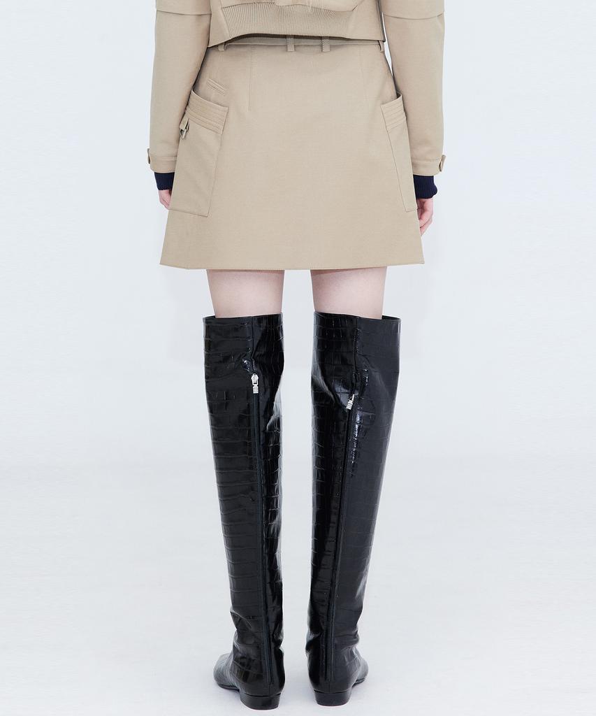 Bundercammer Cotton Cargo Mini Skirt_Beige