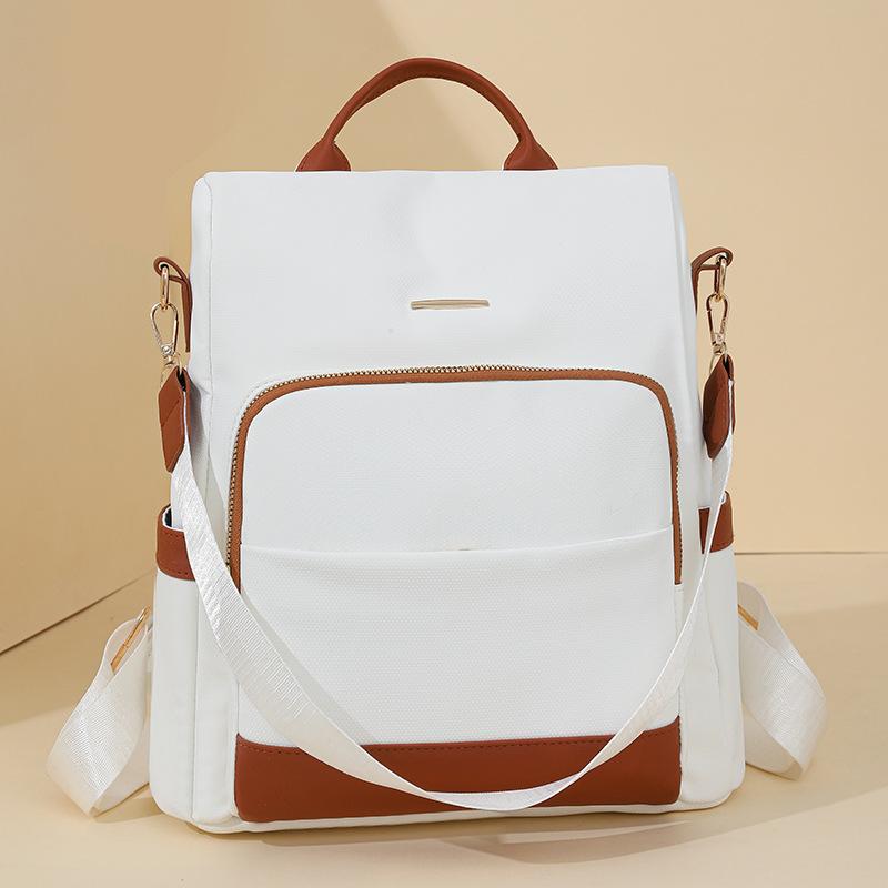 

Рюкзак большого объема контрастной расцветки, модный простой трендовый рюкзак, для деловых поездок, деловых командировок, рюкзак с защитой от краж