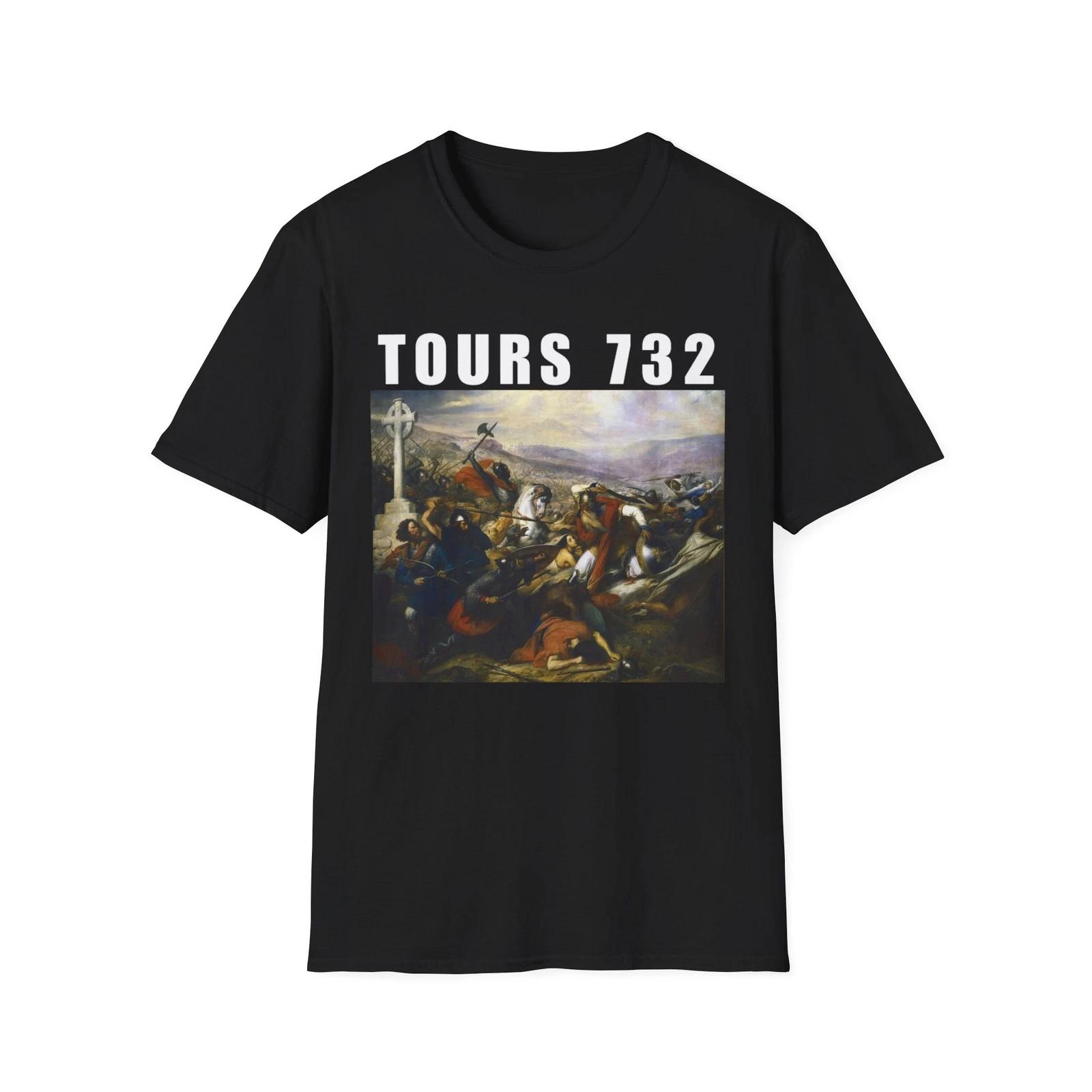 

Battle of Tours Charles De Steuben Painting T-Shirt, Crusader Art Shirt M