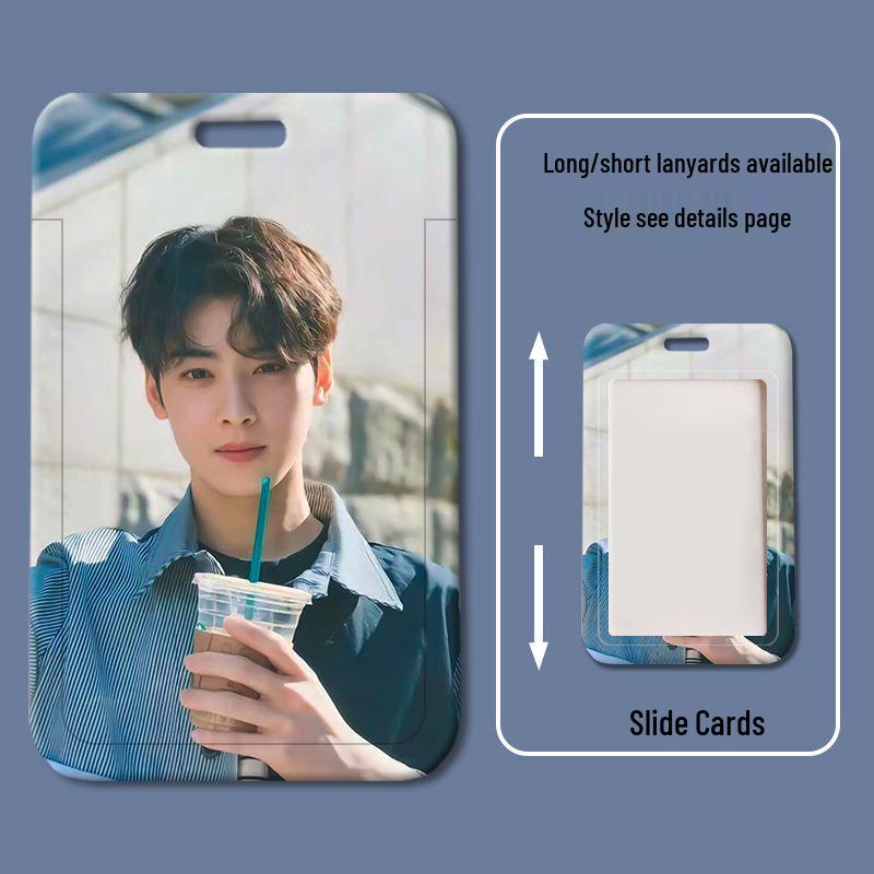 Cha Eun Woo Student ID and Badge Holder with Sliding Cover