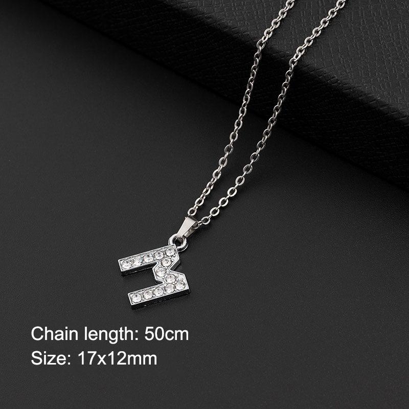 Women Shining Zircon A Z Letter Pendant Necklace 1Pcs Adjustable Clavicle Chain Personalized Jewelry for Birthday Present