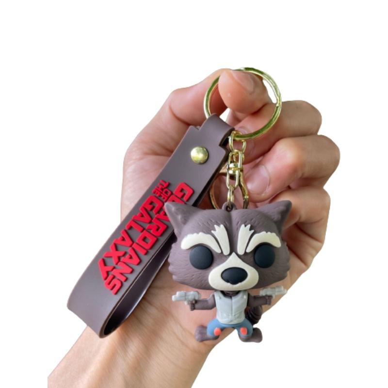 Yp429 Galaxy Guardians Silicone Keychain Movie Souvenir Car Key Chain Bag Pendant Gift