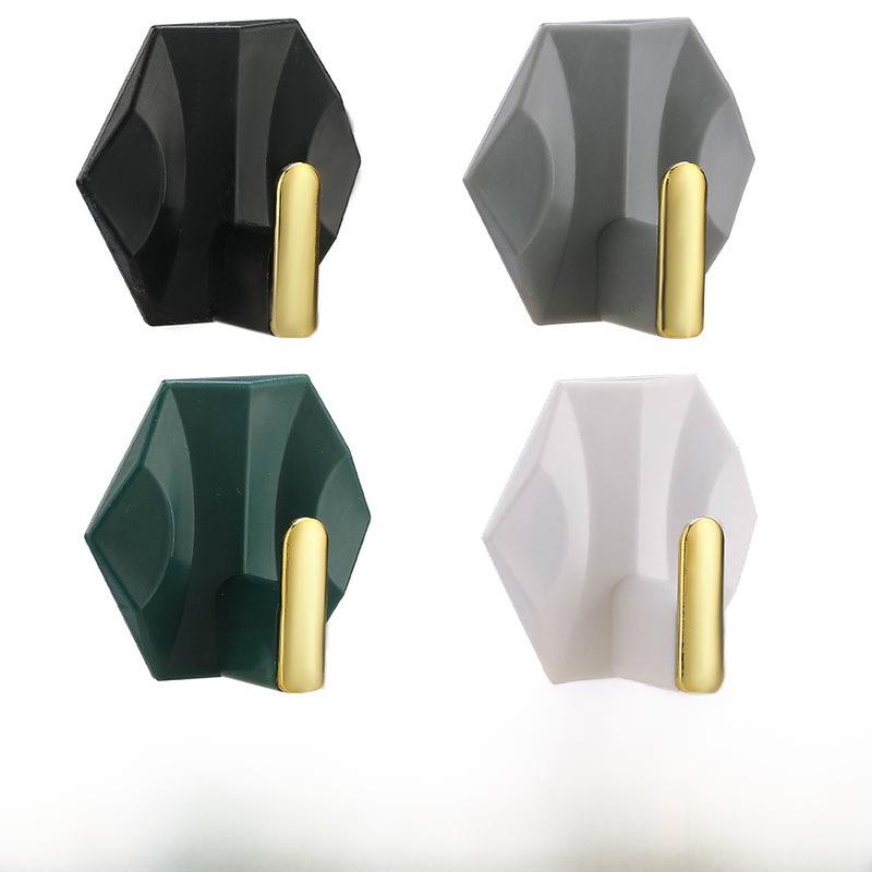 Geometric Punch-Free Sticky Hooks for Kitchen & Home - Key, Bag, Door Traceless Light Luxury Design