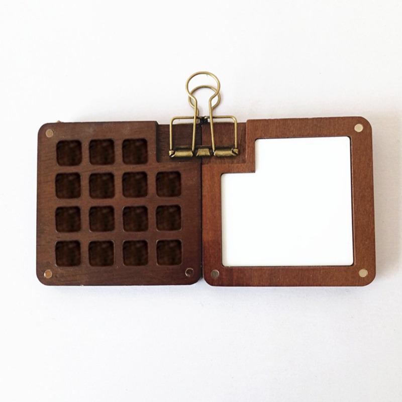 Empty Wooden Watercolor Palette Portable Mini Travel Watercolor Acrylic Paint Box Square Tray Box Art Painting Art Supplies