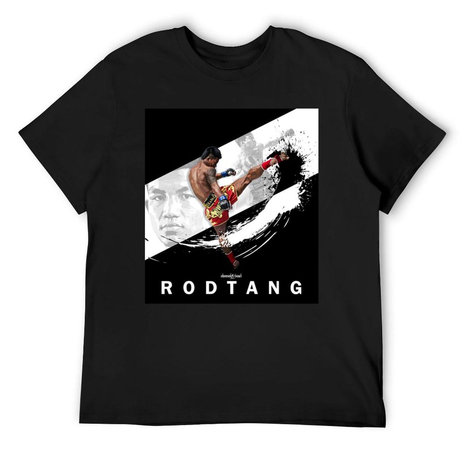 

RODTANG Muaythai black and white Artwork by shunsukevisuals T-Shirt graphics oversized kawaii clothes mens funny t shirts 4XL