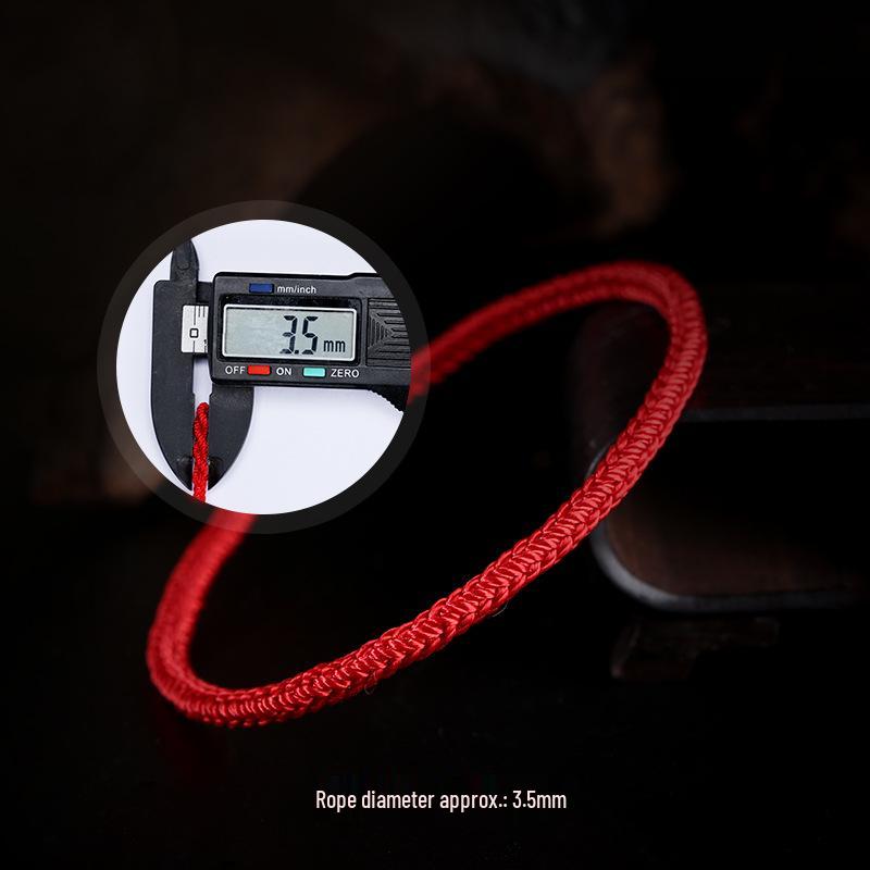 Dragon Knot 3.5mm Red Rope Bracelet, Hand-Woven for Benming Year, Wearable with Gold and Silver Jewelry.