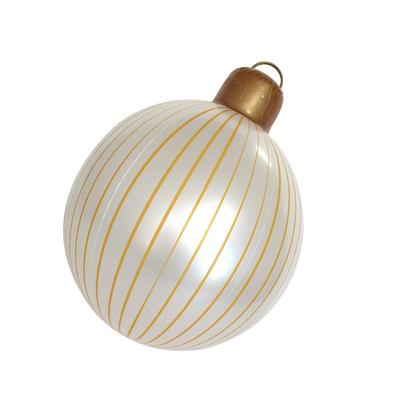 Festival Striped Inflatable Christmas Ball Outdoor Decoration Weather Resistant PVC Yard Decors For Holiday Display