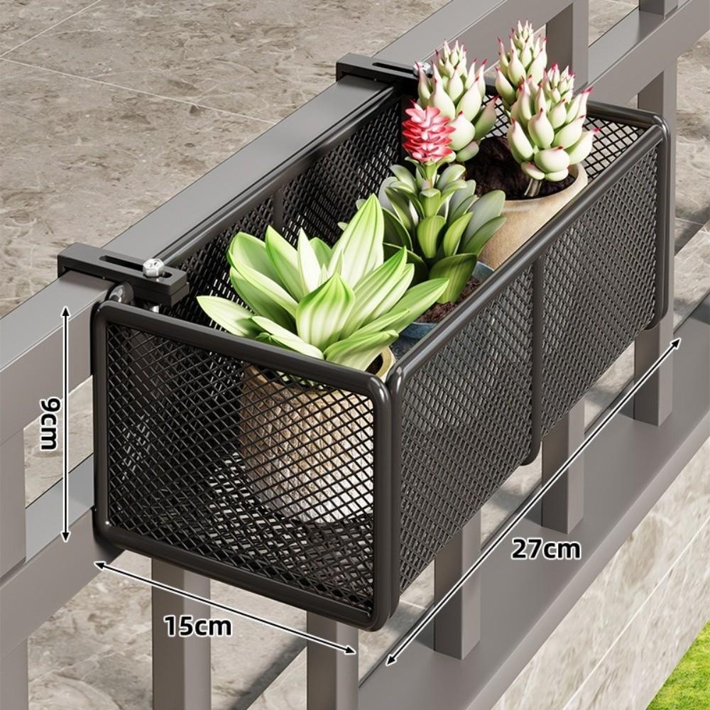 Soporte para macetas de arte en hierro Organizador de macetas multiusos Estante de almacenamiento para balcón Repisa de ventana