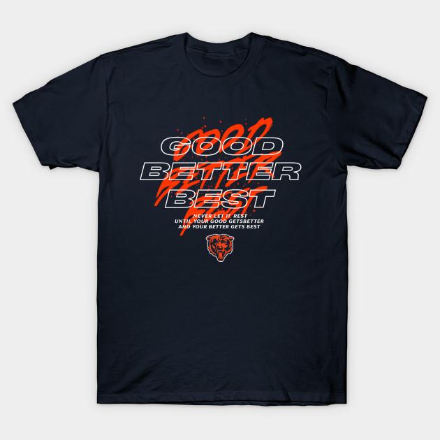 

Men Black Print T-shirt Chicago-Bears Good Better Best No-Cut Transfer Paper Print Cotton Tshirt XL Темно-синій