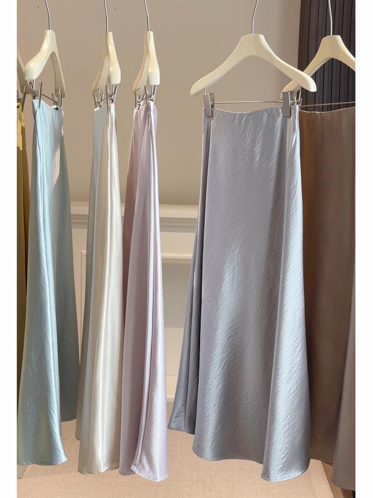Schicker fließender Satin-Meerjungfrauenrock - Damen Frühling Schlankmachender Hüftbetonter Stil