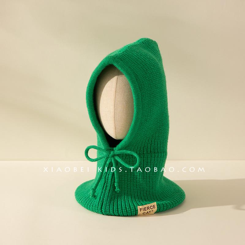 

Korean Kids Wool Balaclava Hat with Mask - Cute & Versatile for Autumn/Winter One Size