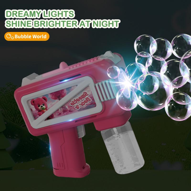 New Electric Cartoon Bubble Gun Children'S Outdoor Interactive Handheld Bubble Toy Outdoor Wedding Without Battery Bubble Water