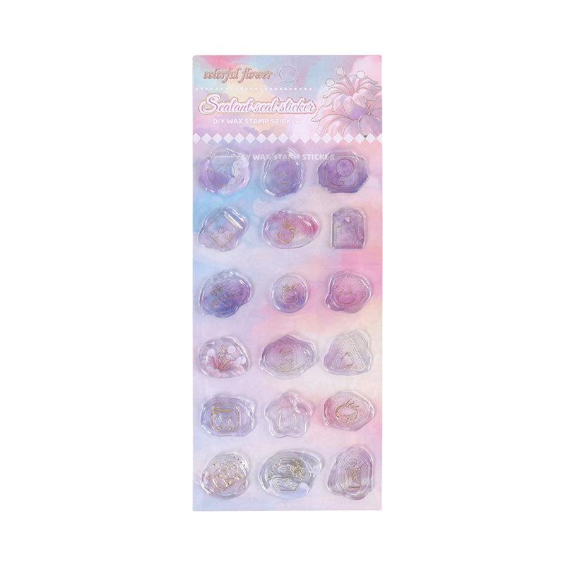 1 Sheet Gold Foil Wax Seal Stickers Ins European Style DIY Envelope Seal Decals Scrapbook Decor