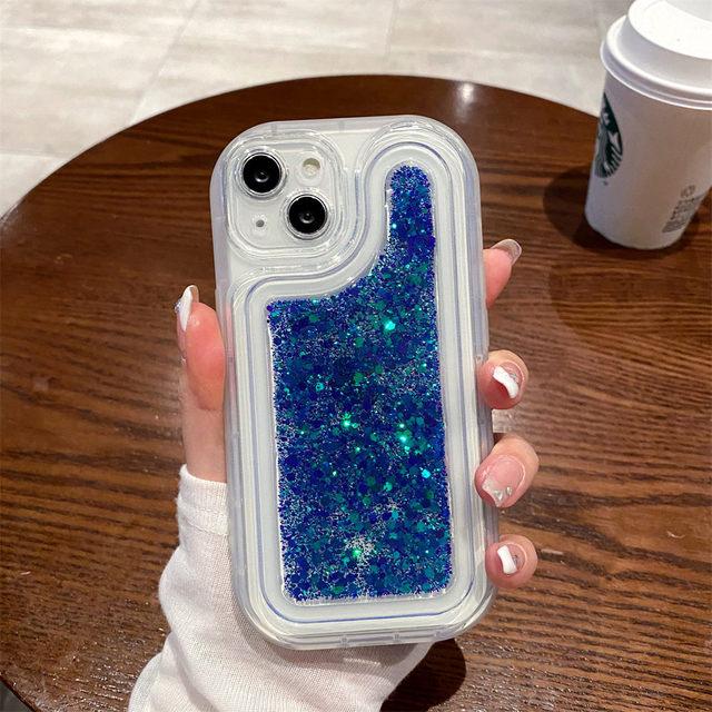 Funda de teléfono con lentejuelas epoxi y brillo degradado para Iphone 14 Pro Max 13 11 12 Pro Max 14 Plus, funda transparente de silicona a prueba de golpes