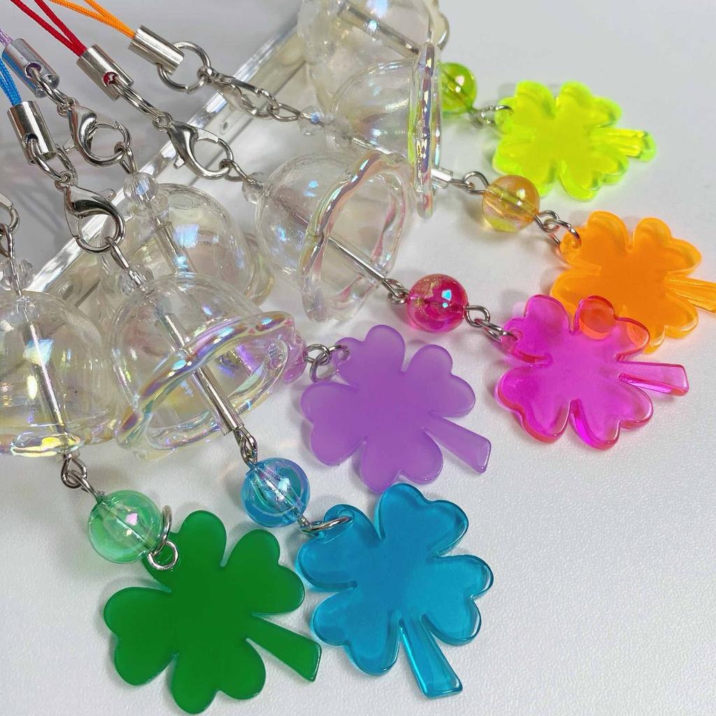 Mehrzweck-Windspiel mit vierblättrigem Kleeblatt und Glücksbringer, elegante Farbe, robustes Acryl, modisches Accessoire