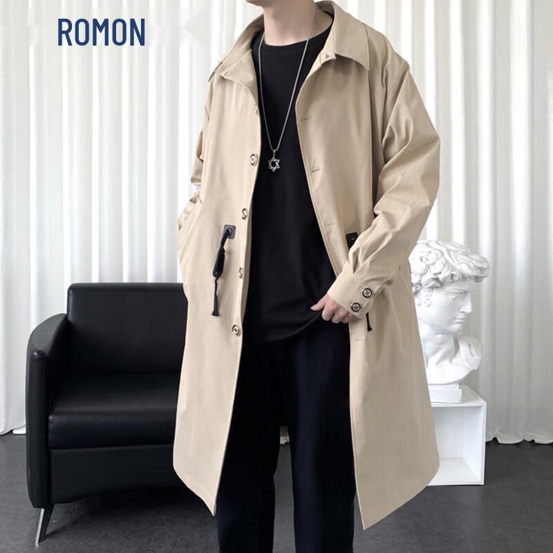 Romon Men s Mid-Length Business Casual Trench Coat 2XL
