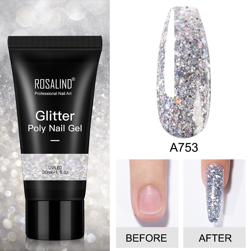 ROSALIND polüküünegeel küünte pikendamiseks sõrmeküüne kunst maniküür akrüülgeellakiga hübriid 30ML polü UV geellakk pikenduseks
