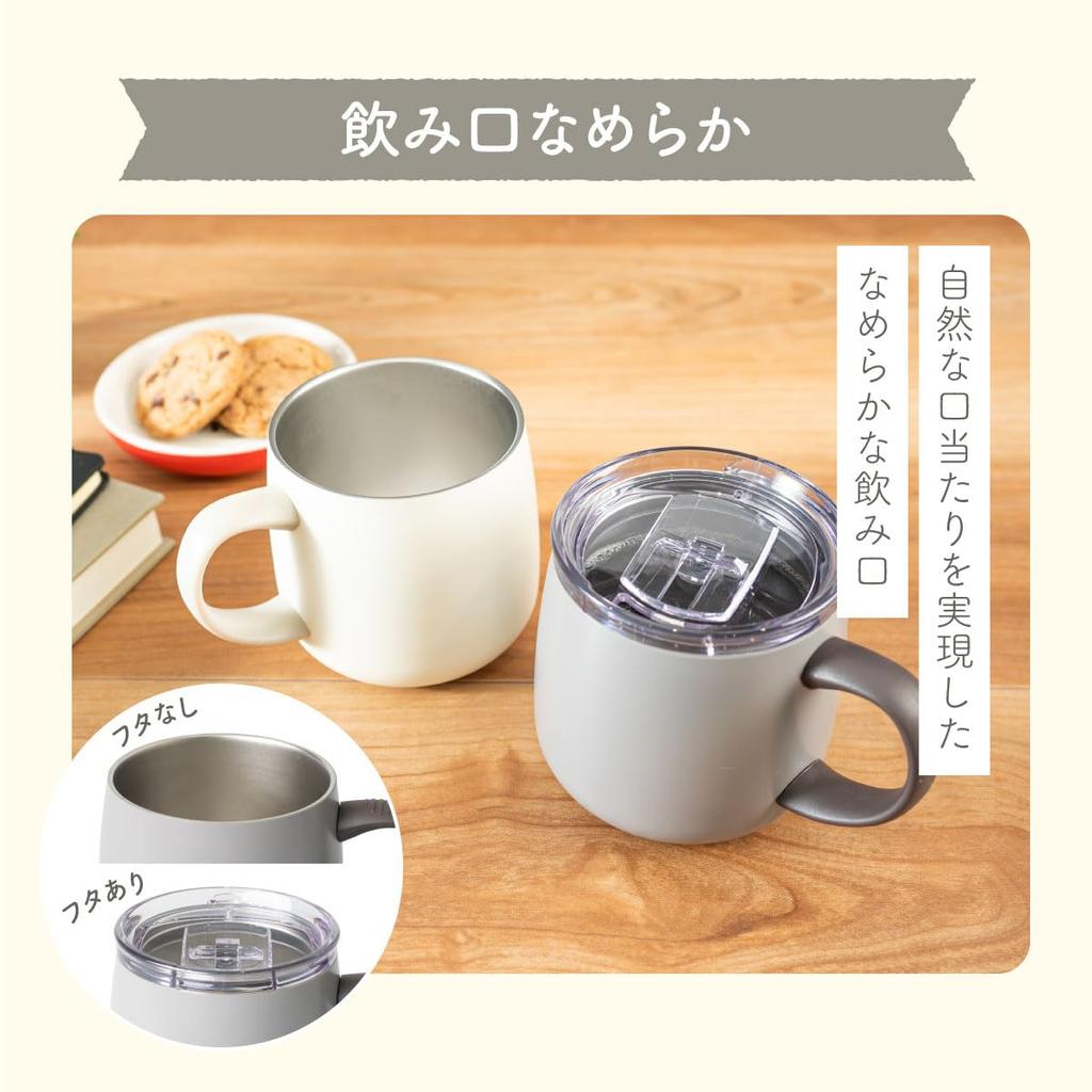 Atlas Cafe Link Mug with Slide Vacuum Keeps Hot or Cold Coffee Hot or Direct Drip Lid, 390ml, Insulated, Iced, Compatible, Charcoal, AFSM-402CH