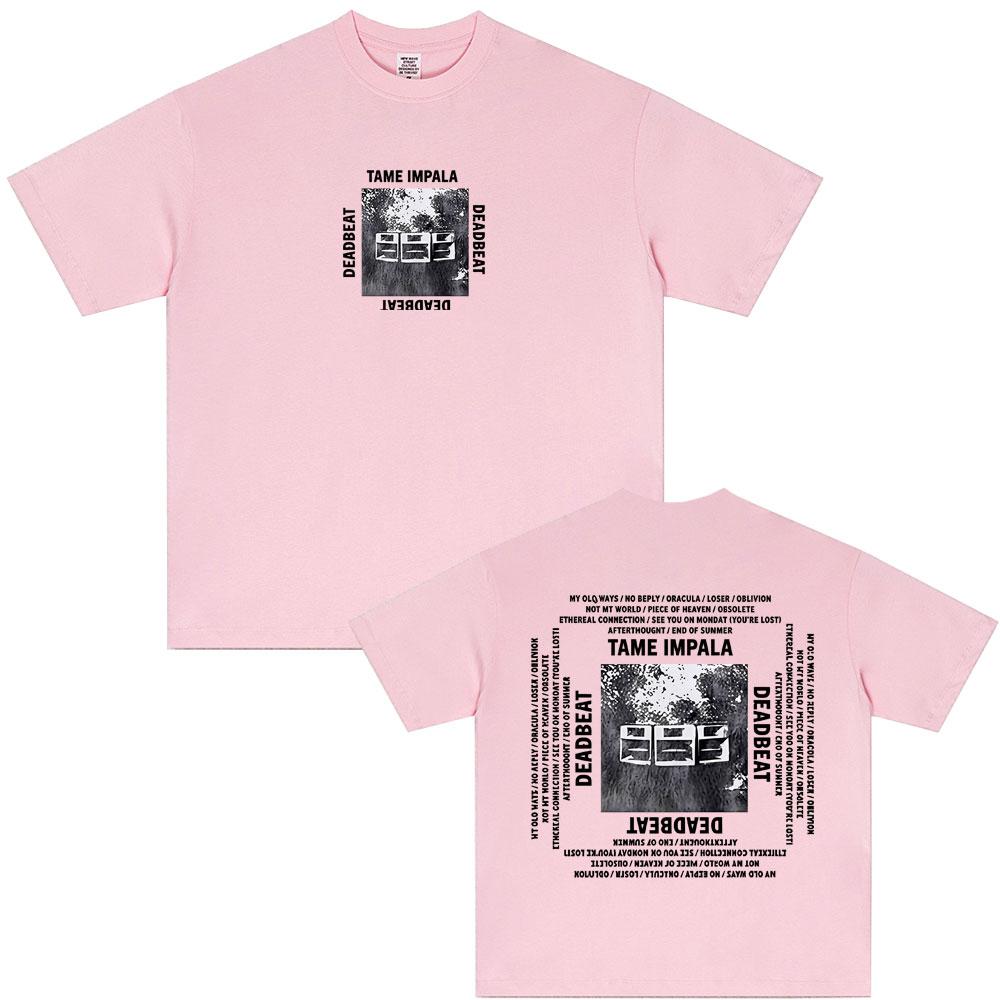 Limitiertes Rockband Tame Impala Deadbeat Print T-Shirt Herren Damen Lässiges Übergroßes Baumwoll-T-Shirts Männliche Mode Vintage Streetwear 4XL white