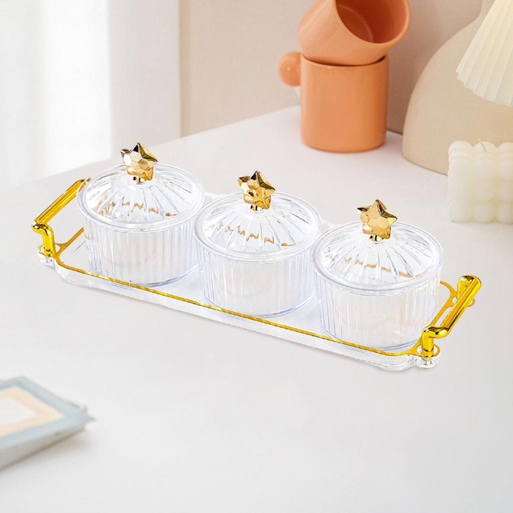 Dessert-Trennteller mit Deckel, Aufbewahrungsbehälter, unterteilte Snack-Servierschalen für Vorspeisen, Home-Party, süße Kekse, Nüsse