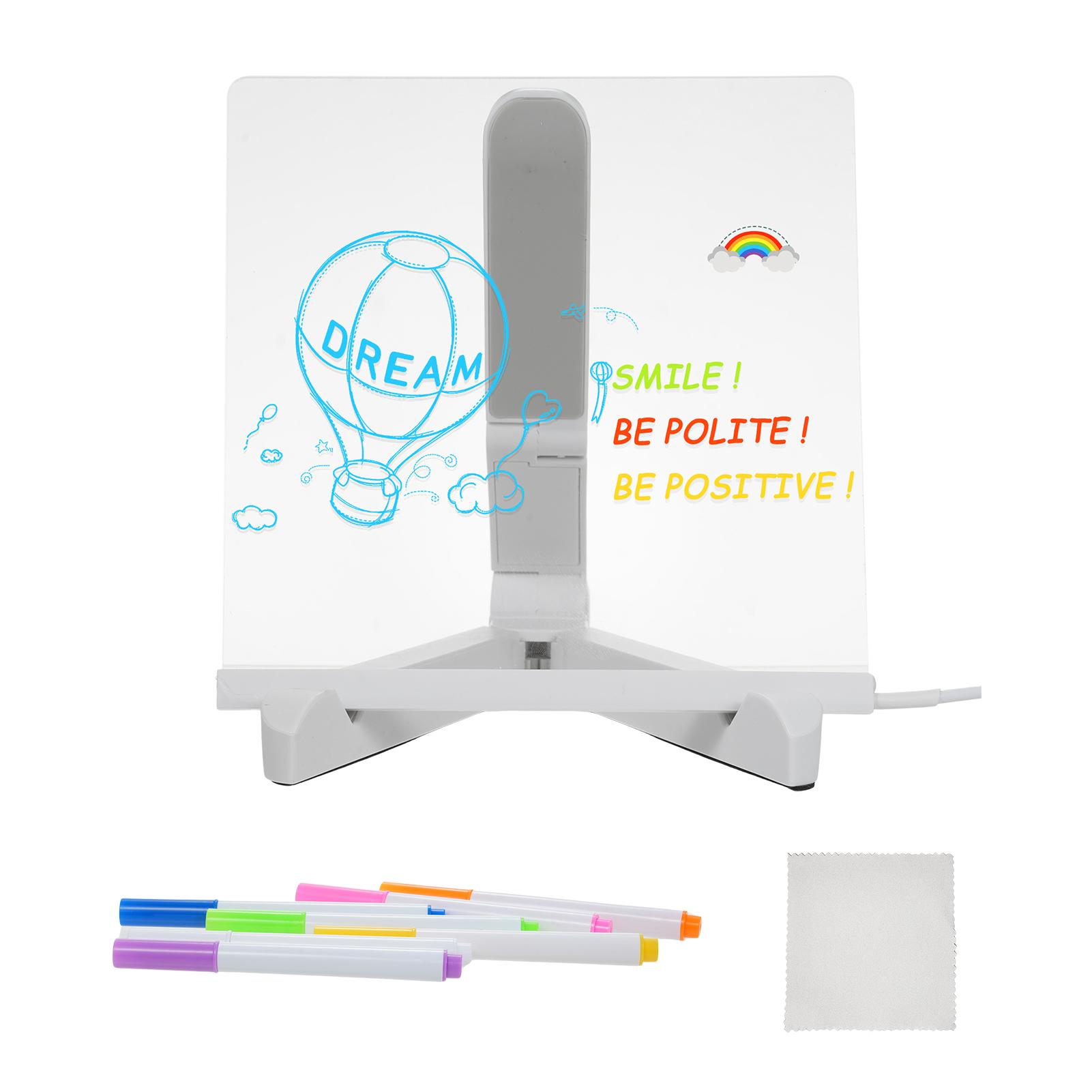 

Акриловая доска для сухого стирания с подсветкой, доска для письма 15x15 см для настольного компьютера, доска для заметок, блокнот белый