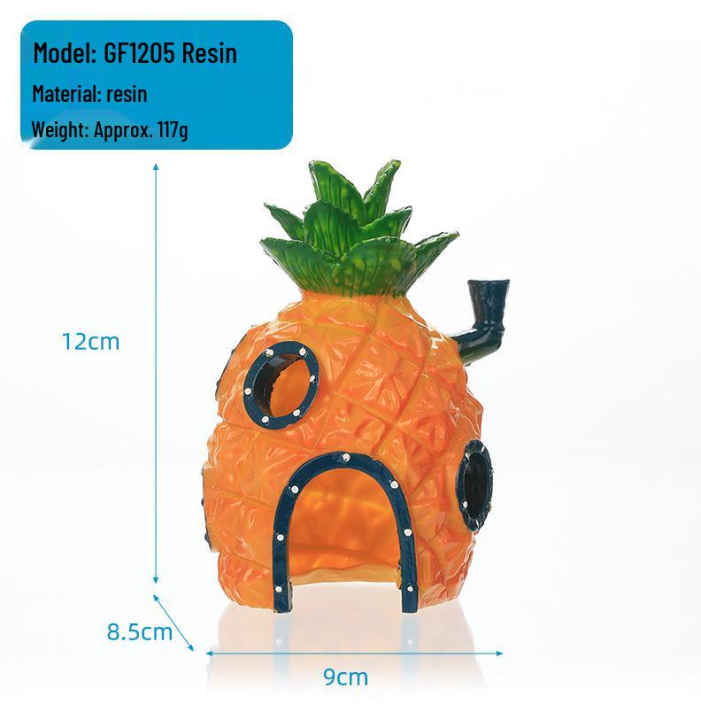 SpongeBob Pineapple House Fish Tank Decoration – Cartoon Ornament & Hiding Spot for Fish and Shrimp
