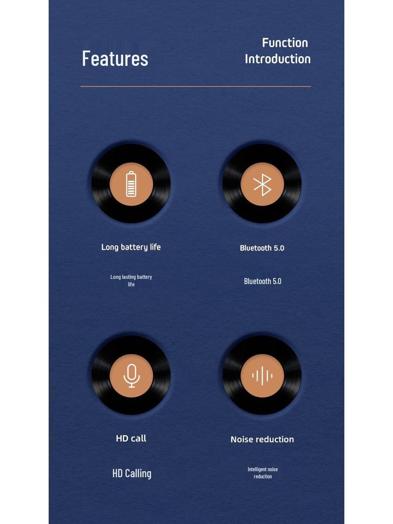 E1 Bluetooth Earphones: Long-lasting Battery, Wireless, Noise-Cancelling Sports In-Ear Design.