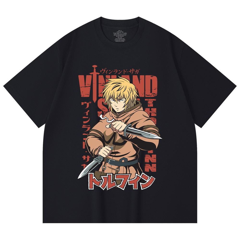 230 Gsm 100% Cotton Vinland Saga V1 Thorfinn Print Unisex Heavy Cotton T Shirt