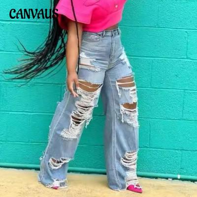 Gescheurde Jeans Dames Street Fashion Franje Micro-grote Broek