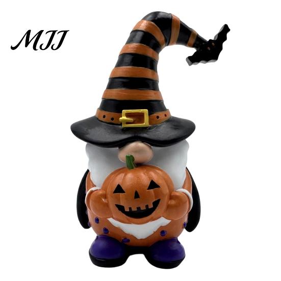 Durable Resin Craft Ornaments Halloween Gnome Ornament, Spooky Faceless Figurine, Unique Elf Sculptures for Home Indoor Outdoor Party Festive