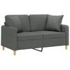 Vidaxl 2-Osobowa Sofa Z Poduszkami, Ciemnoszara, 120 Cm, Tkanina
