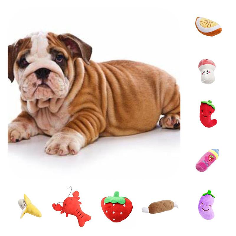 Food Dog Simulation Sound Plush Toy Pet Accessories Teeth Grinding Play Gift