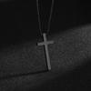 Unisex Zinc Alloy Cross Necklace with Long Non-Fading Pendant and Titanium Steel Chain Trend.