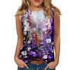 Floral Oil Painting 3D Print Tank Tops Women O-Neck Casual Vest Off Shoulder Y2k Elegant Sleeveless Top Camisole Woman Clothing