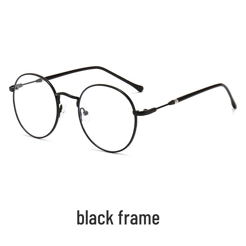 Retro Metal Anti-Blue Light Round Frame Reading Glasses Anti-Blue Light (No Degree) чёрный