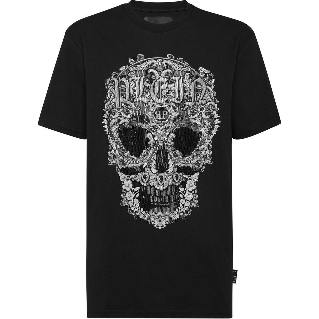 Philipp Plein Baroque Skull Cotton T-shirt UADC-MTK7968-PJY002N-