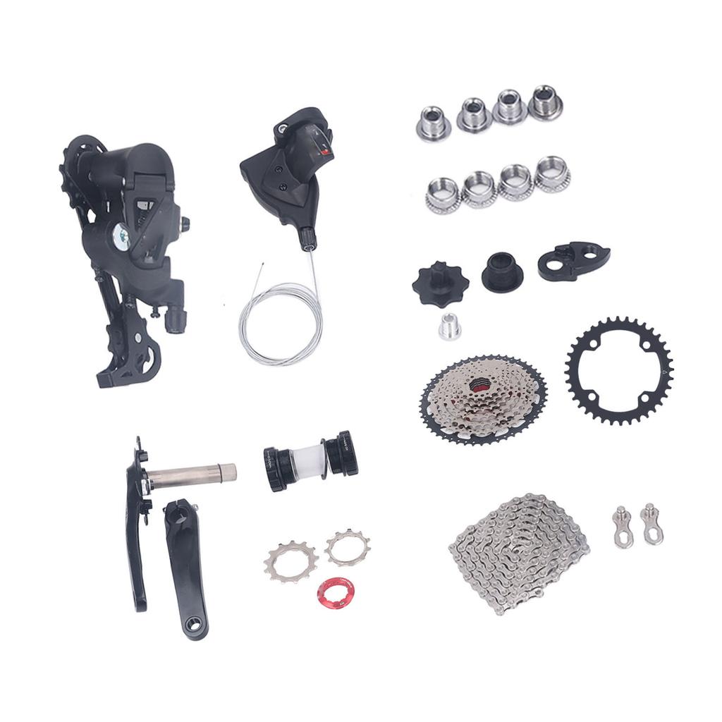 Sada 9rychlostního přehazování na kolo s 50T kazetou, sada řazení na kolo, přehazovačka, kliky, sada příslušenství pro úpravu, 36T převodník