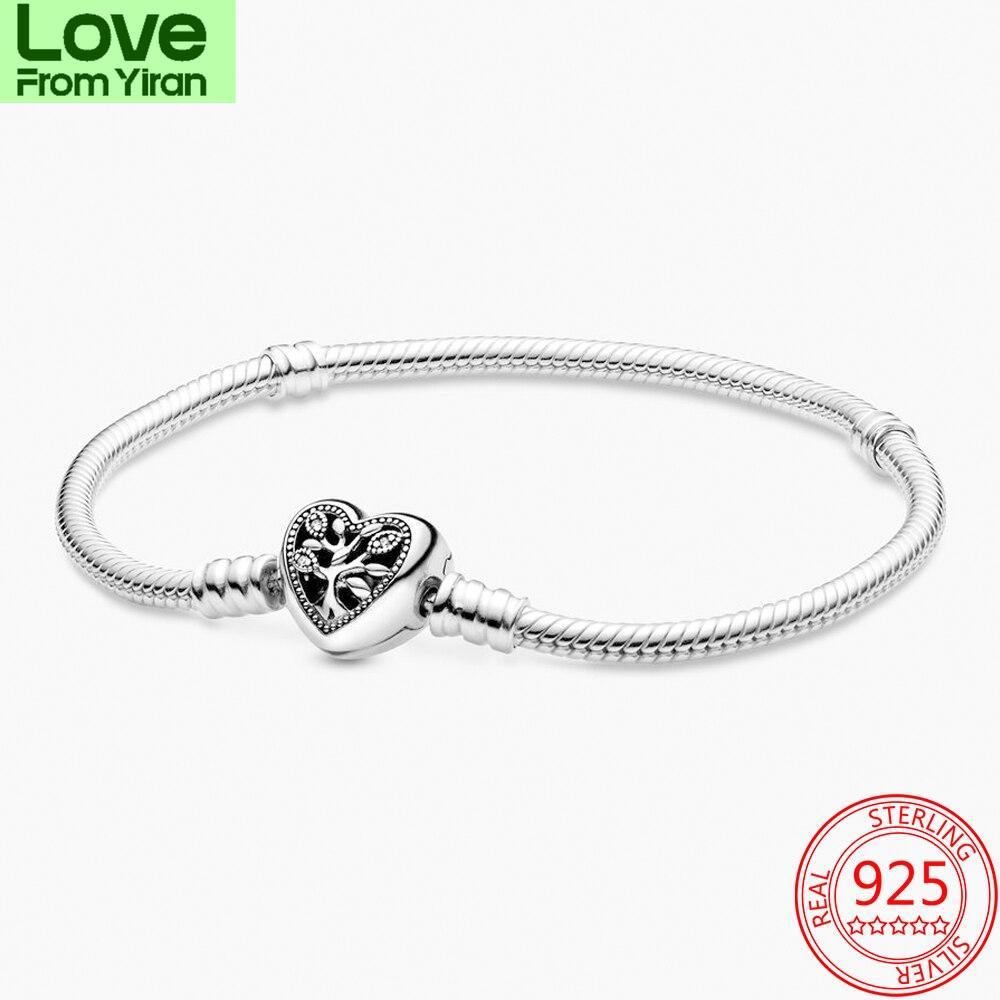 925 Sterling Silver Forever Love Vows Pink Heart -Shaped Lock Bracelet Wedding Anniversary Gift