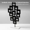 Geometric Sculpture with Marble Base Freestanding for Living Room, Office