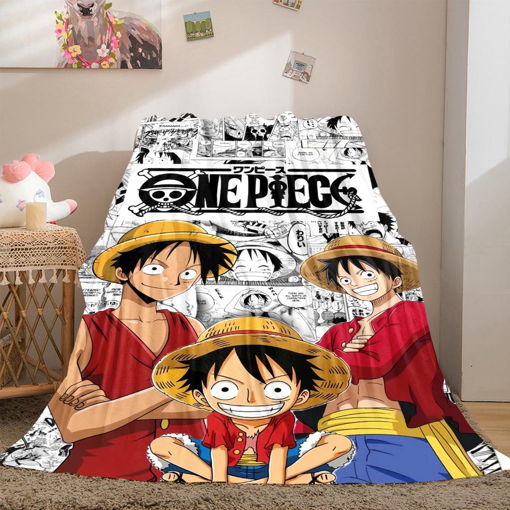 Anime Luffy Pirátská Všestranná Cestovní Deka pro Všechna Roční Období Kompaktní Vhodná pro Kancelářský Šlofík & Venkovní Kempování LXR146