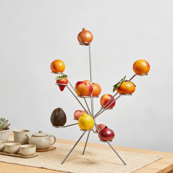 Εκρηκτική Φρουτιέρα Τέχνης Επιπλέων Σταντ Επίδειξης Φρούτων Πλήρης Αερισμός 360 Μοιρών Διατηρεί Φρέσκα Μεταλλική Γλυπτική για Κουζίνα Τραπεζαρία Κεντρικό Κομμάτι