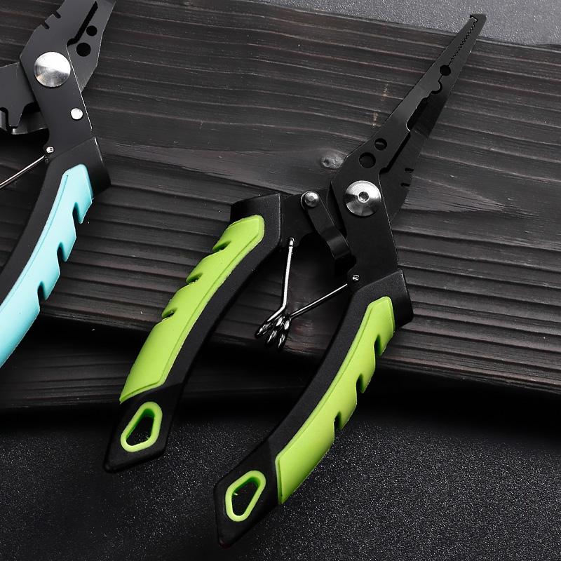 Selco Fishing Pliers Non Slip Handle Multi Tool Hook Remover with Line Cutter Split Ring Opener