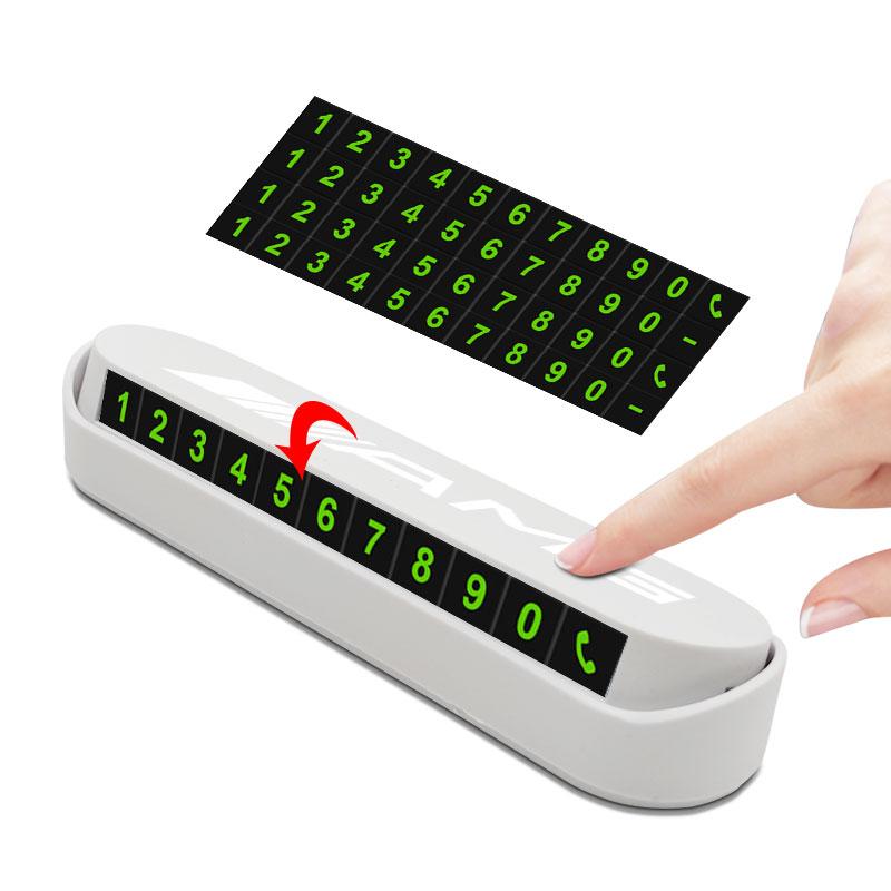 1Pcs Car Temporary Parking Card Sticker Phone Number Card Plate For Mercedes-Benz AMG C500 C200 C300 A B C E GLA CLA GLK GL ML GLE W204 W205 W203 W211