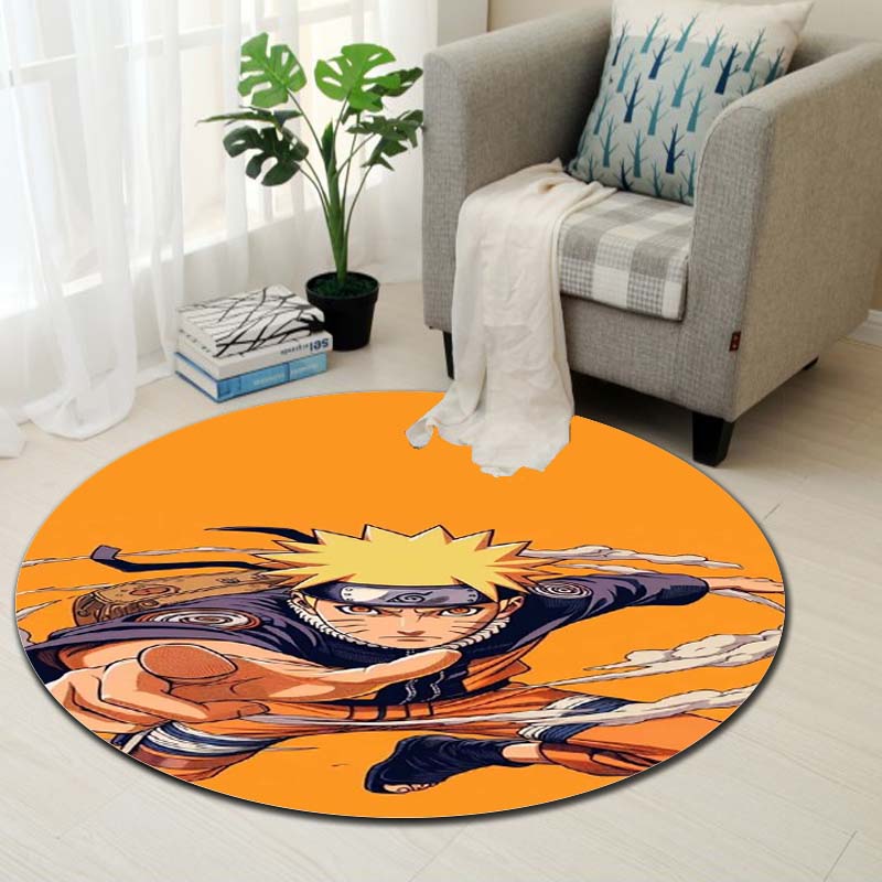 Naruto Uzumaki Akatsuki  Printed Round Rug Soft  Anti-Slip Carpet  for Home Bedroom Living Room Gaming Room Dorm Decor